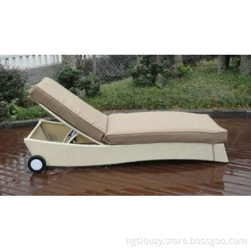 Adjustable Swimming Pool Side Rattan Sun Lounger , Hand-Wov